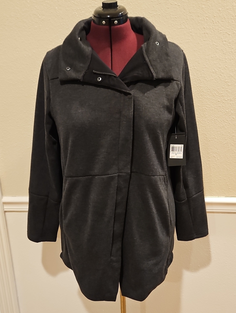 Hurley Charcoal Hooded Trench Coat